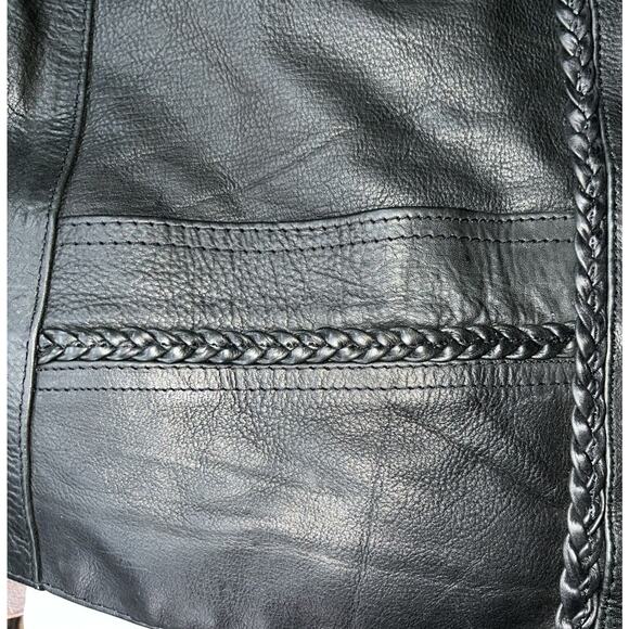 Vintage Vance Leather Motorcycle Vest Buffalo Buttons Harley Eagle Patch Men‎ 54 - Picture 7 of 11